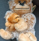 Paws Gorilla knuffel - met baby Gorilla - Aap - 30 cm - Lichtbruin