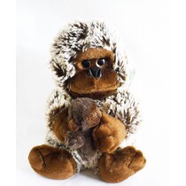 Gorilla knuffel - met baby Gorilla - Aap - 30 cm - Bruin