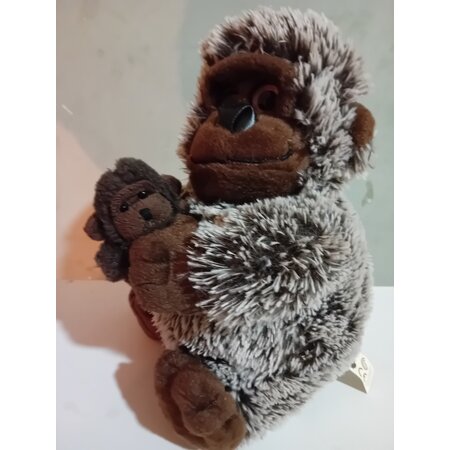 Paws Gorilla knuffel - met baby Gorilla - Aap - 30 cm - Bruin