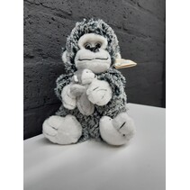 Gorilla knuffel - met baby Gorilla - Aap - 30 cm - Grijs