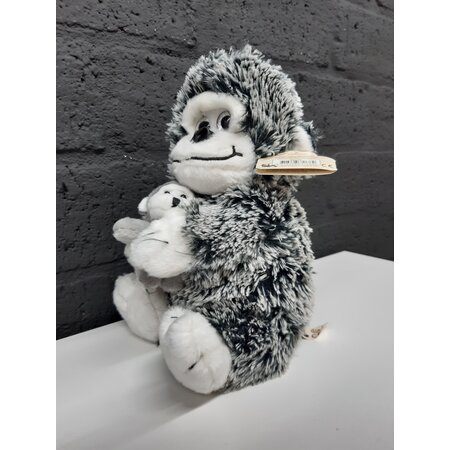 Paws Gorilla knuffel - met baby Gorilla - Aap - 30 cm - Grijs