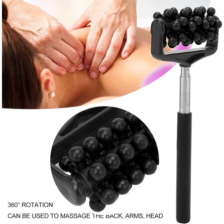 Banzaa Massage Roller met Uitschuifbare Stick Zwart