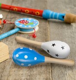 Relaxdays Relaxdays speelgoed sambaballen - set van 2 - houten maracas - muziekspeelgoed kinderen