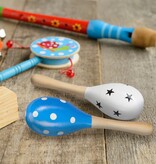 Relaxdays Relaxdays speelgoed sambaballen - set van 2 - houten maracas - muziekspeelgoed kinderen