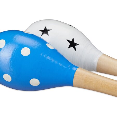 Relaxdays Relaxdays speelgoed sambaballen - set van 2 - houten maracas - muziekspeelgoed kinderen