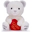 Bailey Bear knuffel beertje - I Love You - rood hartje 22 cm - wit