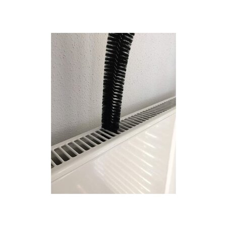 Merkloos Lange flexibele radiatorborstel - Verwarming schrobborstel Geitenhaar - 115 cm