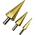 Merkloos Stappenboor of trappenboor - 3 universele stappen- of trappenboren (diameter 4-32 mm) met rechte of verticale groeven en inclusief tasje