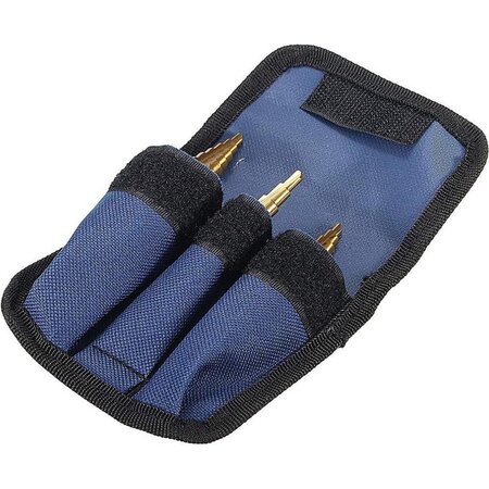 Merkloos Stappenboor of trappenboor - 3 universele stappen- of trappenboren (diameter 4-32 mm) met rechte of verticale groeven en inclusief tasje