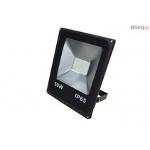 LED Straler Buitenlamp - Bouwlamp - Floodlight flat IP65 - 3000K 50W - Waterdicht