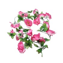 Bloemen slinger Fiets - Bloemenstreng voor Fietsmand of Stuur - Kunstbloemen - 290 CM Donkerroze