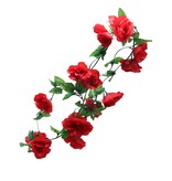 Home Bloemen slinger Fiets - Bloemenstreng voor Fietsmand of Stuur - Kunstbloemen - 290 CM Rood