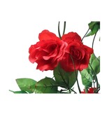 Home Bloemen slinger Fiets - Bloemenstreng voor Fietsmand of Stuur - Kunstbloemen - 290 CM Rood