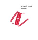 Merkloos Rode keuken afsluit klemmen - Vershoud clip  met magneet - Set van 20 - 8  cm