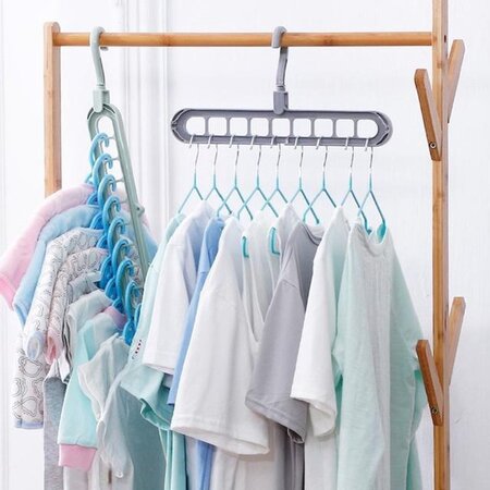 Merkloos Set Multi-Poort Kleding Hanger 2 stuks - Multifunctionele kledinghanger - Set van 2 kledinghangers - 9 poorten