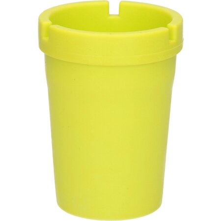 Banzaa Auto/strand/tuin asbak met deksel - kunststof - groen - 11 x 8 cm