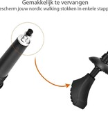 Merkloos Nordic Walking Doppen - 1 Paar - Variant 2 - Universeel - Wandelstok Voetjes - Zwart - Set van 2