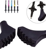 Merkloos Nordic Walking Doppen - 1 Paar - Variant 2 - Universeel - Wandelstok Voetjes - Zwart - Set van 2