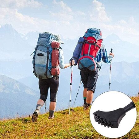 Merkloos Nordic Walking Doppen - 1 Paar - Variant 2 - Universeel - Wandelstok Voetjes - Zwart - Set van 2