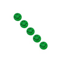 Smiley Koelkast magneten - 5 stuks - groen