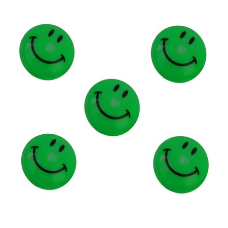 Merkloos Smiley Koelkast magneten - 5 stuks - groen