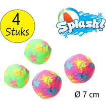 Splash Waterballen 4 Stuks 7cm – Zomerbal van Polyester – Stressbal – Splash Ball – Groen Roze