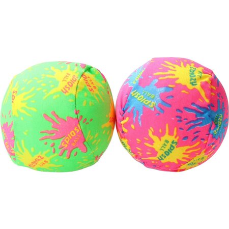 Merkloos Splash Waterballen 4 Stuks 7cm – Zomerbal van Polyester – Stressbal – Splash Ball – Groen Roze