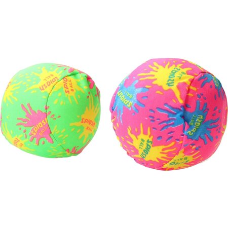 Merkloos Splash Waterballen 4 Stuks 7cm – Zomerbal van Polyester – Stressbal – Splash Ball – Groen Roze