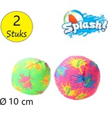 Merkloos Splash Waterbal 10cm 2 stuks – Zomerbal van Polyester – Stressbal – Splash Ball – Groen, Roze