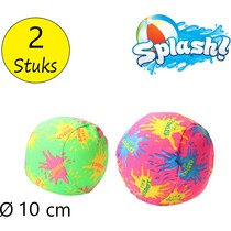 Splash Waterbal 10cm 2 stuks – Zomerbal van Polyester – Stressbal – Splash Ball – Groen, Roze