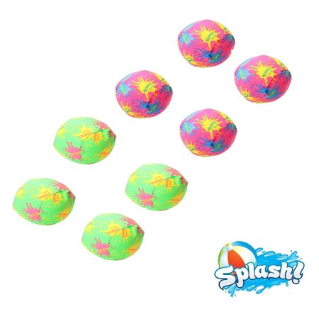 Merkloos Splash Waterballen 8 Kleine Balletjes 5,5cm – Zomerbal van Polyester – Stressbal – Splash Bal – Multicolor