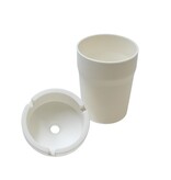 Merkloos Auto/strand/tuin asbak met deksel - kunststof - Wit - 11 x 8 cm