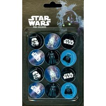 Star Wars Set van 12 gummetjes, verschillende motieven, elk ca. 28 mm.