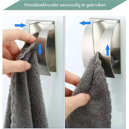 Home Towel hanger - Handdoek haak - RVS - Set van 2