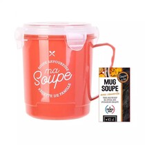 Magnetron soepbeker met ontluchtingsfilter – 12x8cm | Magnetron bestendige beker voor het bereiden van soep - Rood