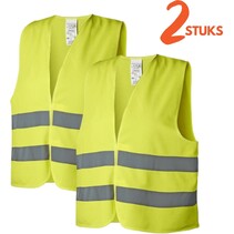 Geel Veiligheidshesje met Reflectie - 2 Stuks - Veiligheidsvest - Reflectievest