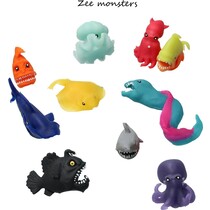 Banzaa Fidget Zeemonster, zeedieren ‒ Anti stress Knijp Speelgoed - 10 stuks