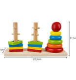 Merkloos Baby Stapelringen Pyramide & Vormpuzzel - Vanaf 12 maanden - kleurenringpiramide - piramide met 5 ringen