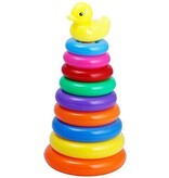 Jonotoys Kids Fun Stapelringen Met Eend 10-delig Multicolor