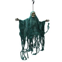 Halloween horror pop met licht - Halloween thema - Hangend Skelet- 55 cm - Turquoise