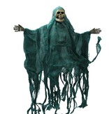 Merkloos Halloween horror pop met licht - Halloween thema - Hangend Skelet- 55 cm - Turquoise