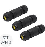 Merkloos Waterdichte kabelverbinder Set van 3 - 5 PIN - WATERPROOF CONNECTOR - IP68 6-11MM - Koppeldozen - Kabelconnector