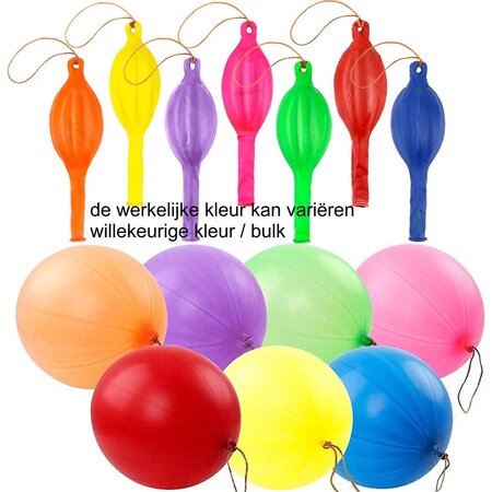 Merkloos Punch balloons - With rubber band - 10x - 45cm - Punchballon - met elastiek - vrolijke ballonnen - feest.