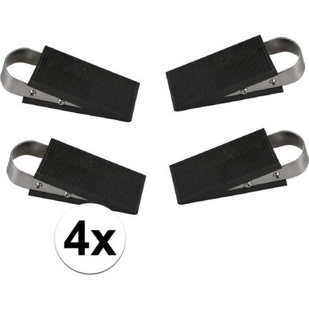 Benson Benson Deurstopper Rubber - RVS - 3 cm - Wigmodel - 4 stuks