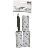 5five 5Five Kledingroller/kleefroller - Grijs - 21 cm - 10 vellen met 2x extra rollen - Pluizenroller - Kledingborstel