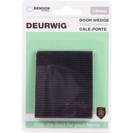 Benson Benson Flexibele deurstopper - rubber - zwart - 16 mm - per stuk