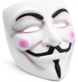 Merkloos Anonymous Masker - Wit - Vendetta - Guy Fawkes - Leuk voor Halloween - Verkleedpartijtje - 2 stuks