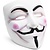 Merkloos Anonymous Masker - Wit - Vendetta - Guy Fawkes - Leuk voor Halloween - Verkleedpartijtje - 2 stuks