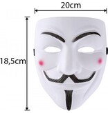 Merkloos Anonymous Masker - Wit - Vendetta - Guy Fawkes - Leuk voor Halloween - Verkleedpartijtje - 2 stuks