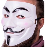 Merkloos Anonymous Masker - Wit - Vendetta - Guy Fawkes - Leuk voor Halloween - Verkleedpartijtje - 2 stuks